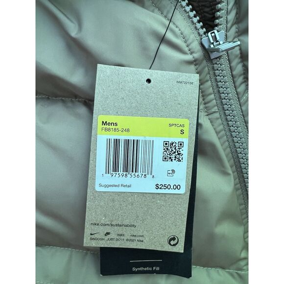 Nike Windrunner PrimaLoft Storm-FIT Hooded Puffer Jacket Khaki FB8185 248 Small - Picture 2 of 6
